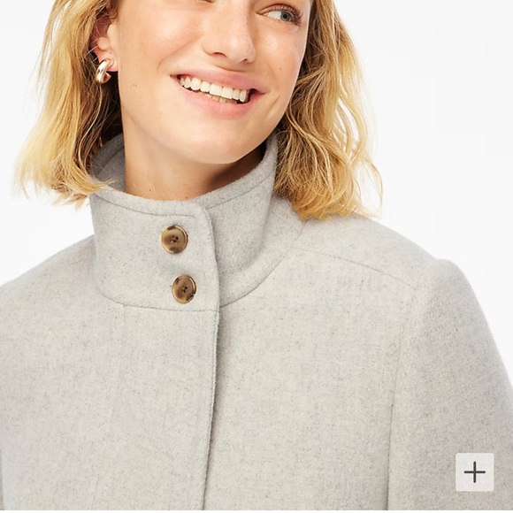 Brand New Never Worn Jcrew City coat with button neck - Picture 3 of 14